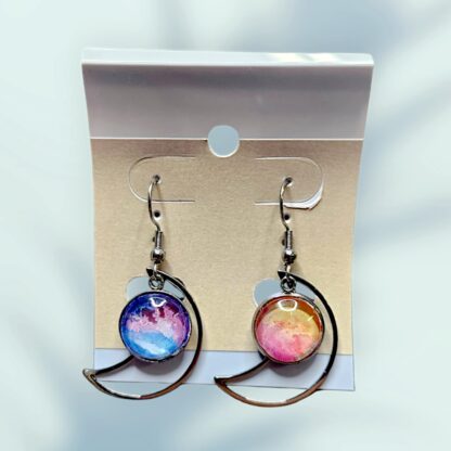 Boucles d'oreilles acier inoxidable Lune